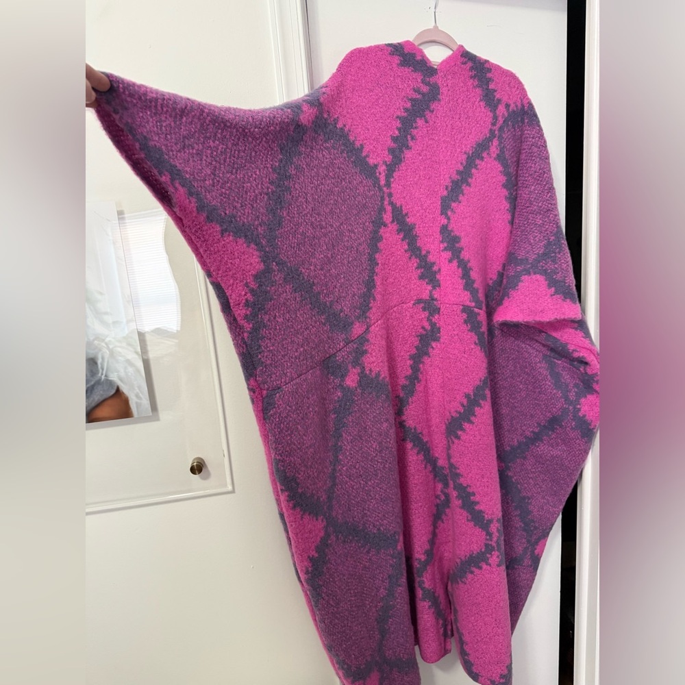 New full length cardigan sweater plus size pink/gray Torrid Lane Bryant Eloquii - Picture 4 of 5